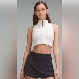 NWT LULULEMON Define Cropped Full-Zip Tank Top Luon color Bone size 8